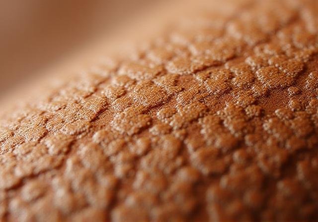 Mushroom leather swatch texture close up